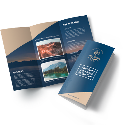 Beautiful full-color 8.5x11 or 11x17 brochure with tri-fold folding