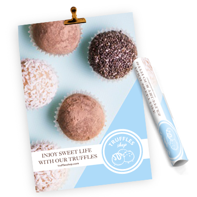 Beautiful full-color branded advertorial large format posters - one rolled out on a clip and one rolled up for distribution