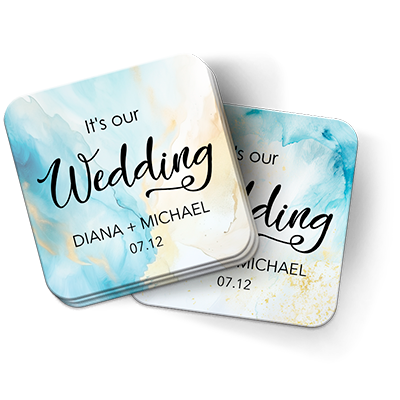 Two ultra thick round coasters